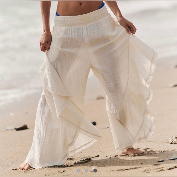 NWT Free People Songs Of Summer Pants in Nilla Cream - Picture 6 of 9